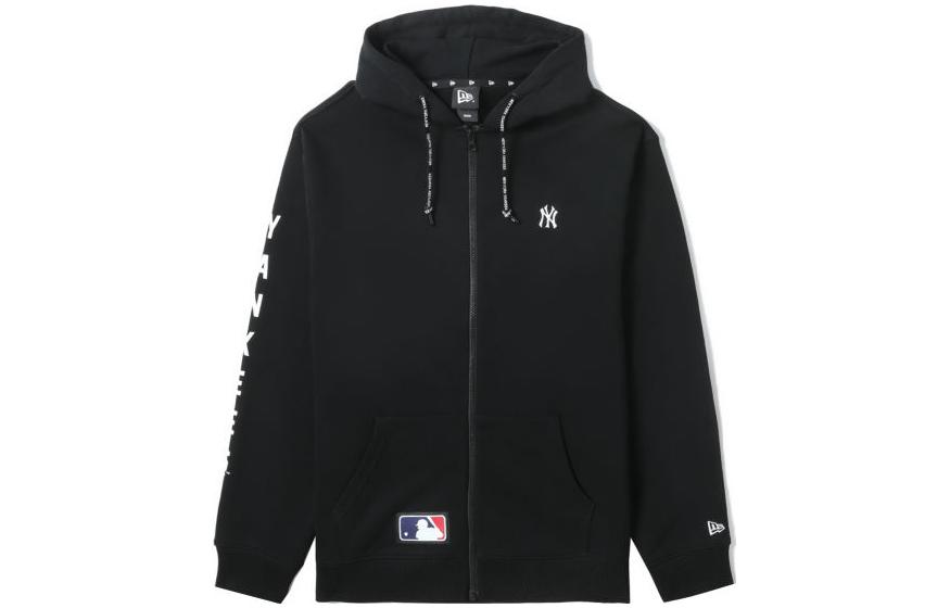 New Era FW22 Letter Print Drawstring Hoodie Jacket Men’s Black NERSWM30090XJBKX