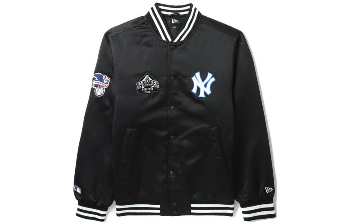 New Era FW22 Logo Print Single-Breasted Jacket Black Jacket NERJKM70021XJ