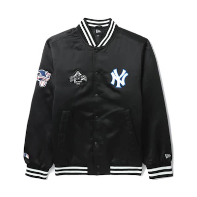 New Era FW22 Logo Print Single-Breasted Jacket Black Jacket NERJKM70021XJ