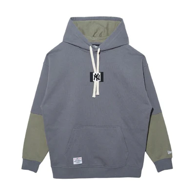 New Era FW22 MLB Colorblock Drawstring Hoodie Unisex Grey 13354103