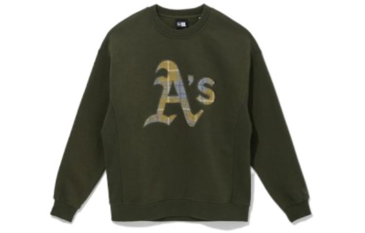 New Era FW22 MLB Letters Logo Crewneck Fleece Sweatshirt Unisex Green 13338637
