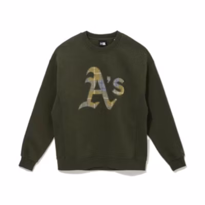 New Era FW22 MLB Letters Logo Crewneck Fleece Sweatshirt Unisex Green 13338637