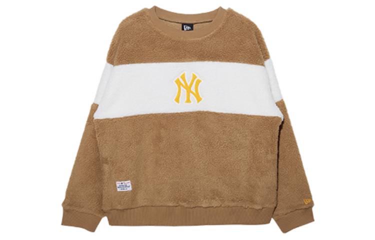 New Era FW22 MLB Logo Embroidered Crewneck Pullover Sweatshirt Brown Unisex 13350933