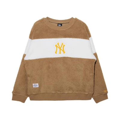 New Era FW22 MLB Logo Embroidered Crewneck Pullover Sweatshirt Brown Unisex 13350933
