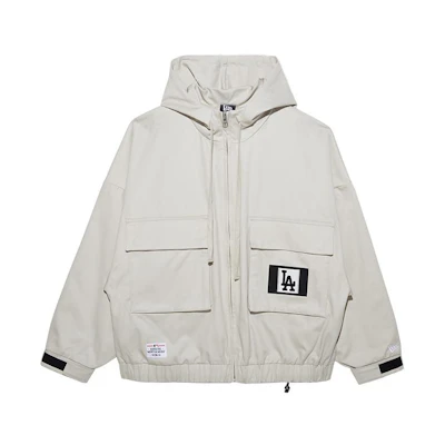 New Era FW22 MLB Logo Multi-Pocket Drawstring Hoodie Jacket White Unisex 13350806
