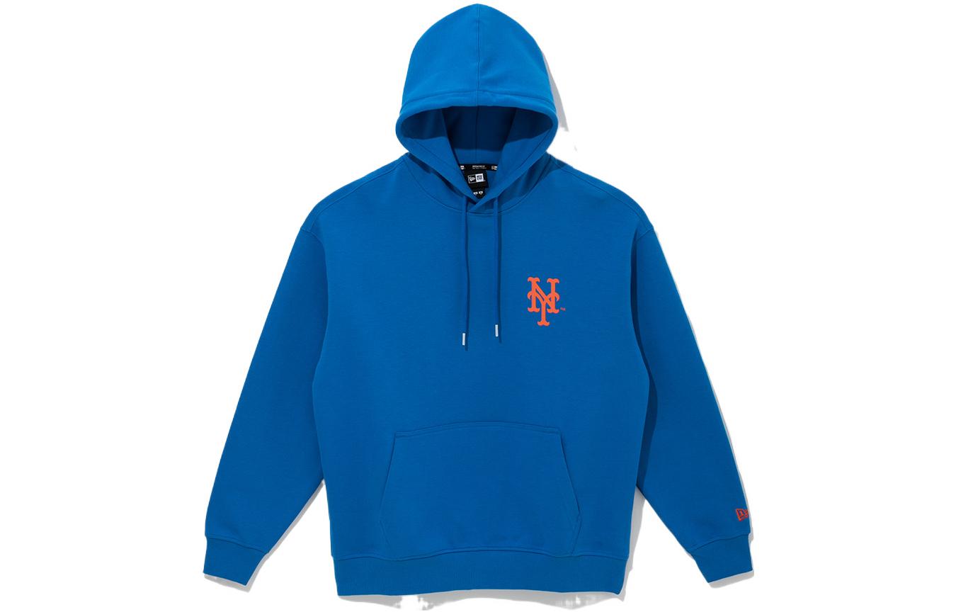 New Era FW22 MLB Logo Print Poker Hoodie Men’s Long Sleeve - Blue 13338702