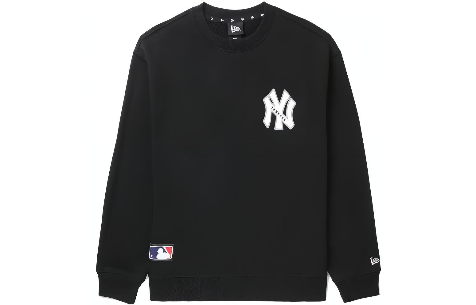 New Era FW22 MLB New York Yankees Logo Embroidered Crewneck Sweatshirt Black NERSWM30110XJBKX