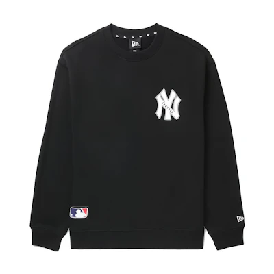 New Era FW22 MLB New York Yankees Logo Embroidered Crewneck Sweatshirt Black NERSWM30110XJBKX