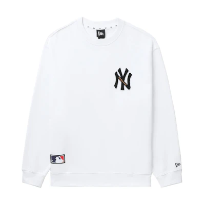 New Era FW22 MLB New York Yankees Logo Embroidered Crewneck Sweatshirt White NERSWM30110XJWHX