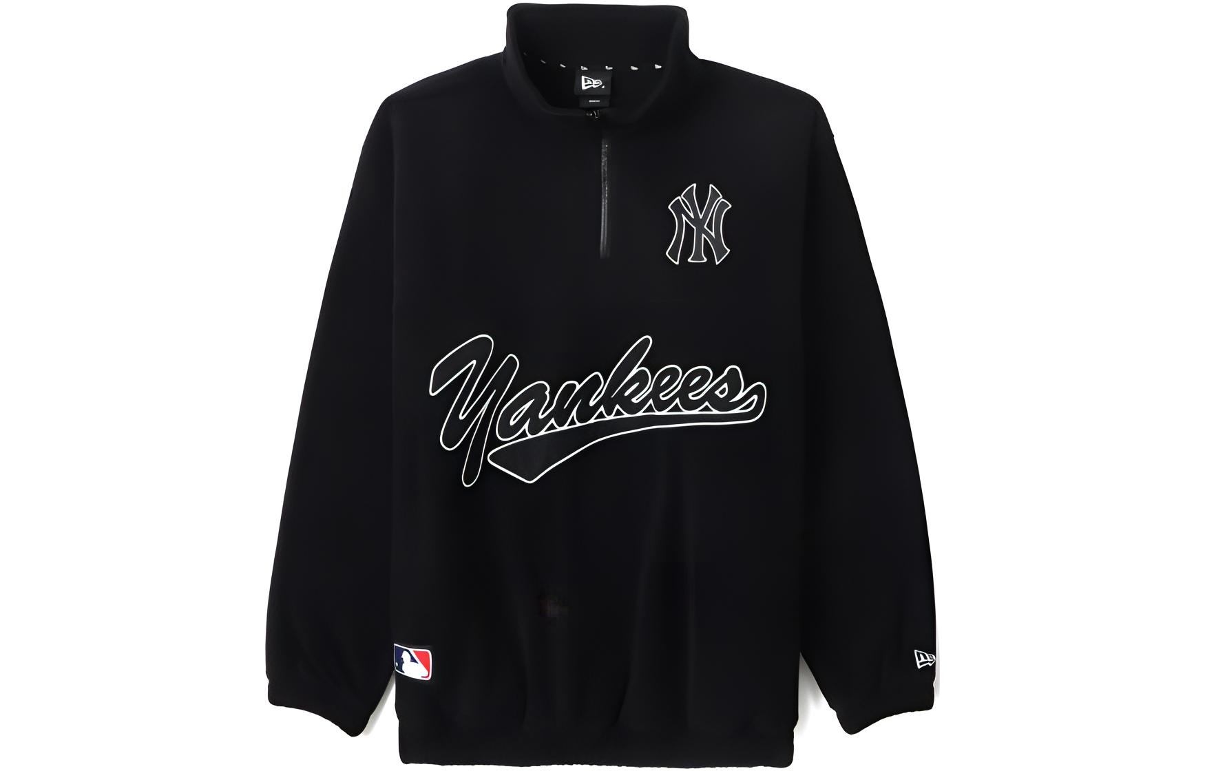 New Era FW22 MLB New York Yankees Logo Half-Zip Pullover Sweatshirt Black NERSWM30114XJBKX