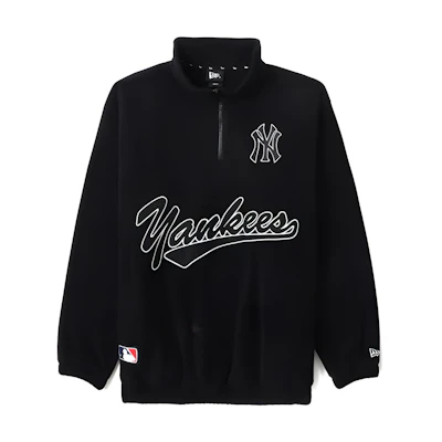 New Era FW22 MLB New York Yankees Logo Half-Zip Pullover Sweatshirt Black NERSWM30114XJBKX