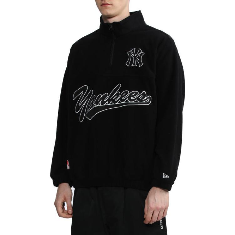 Details for New Era FW22 MLB New York Yankees Logo Half-Zip Pullover Sweatshirt Black NERSWM30114XJBKX