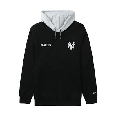 New Era FW22 MLB NY Yankees Colorblock Logo Hoodie Black Pullover NERSWM30094XJBKX
