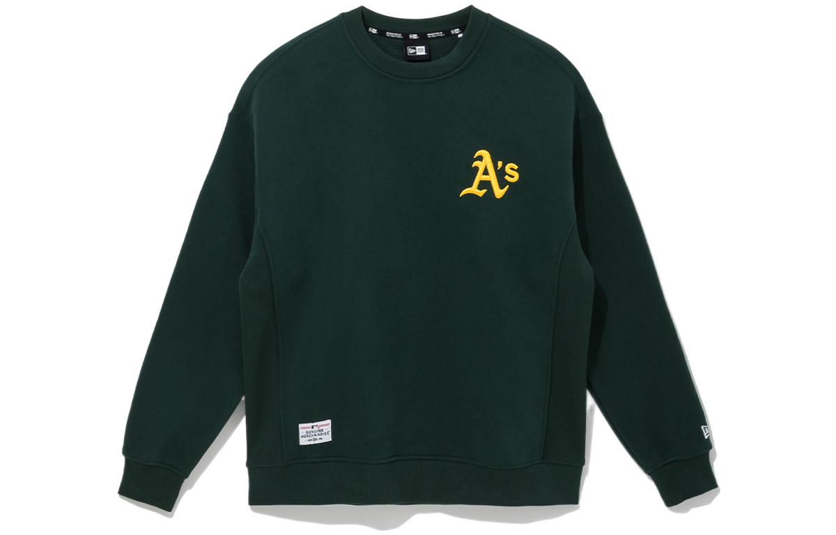 New Era FW22 MLB Oakland Athletics Logo Crewneck Sweatshirt Unisex Green 13338650