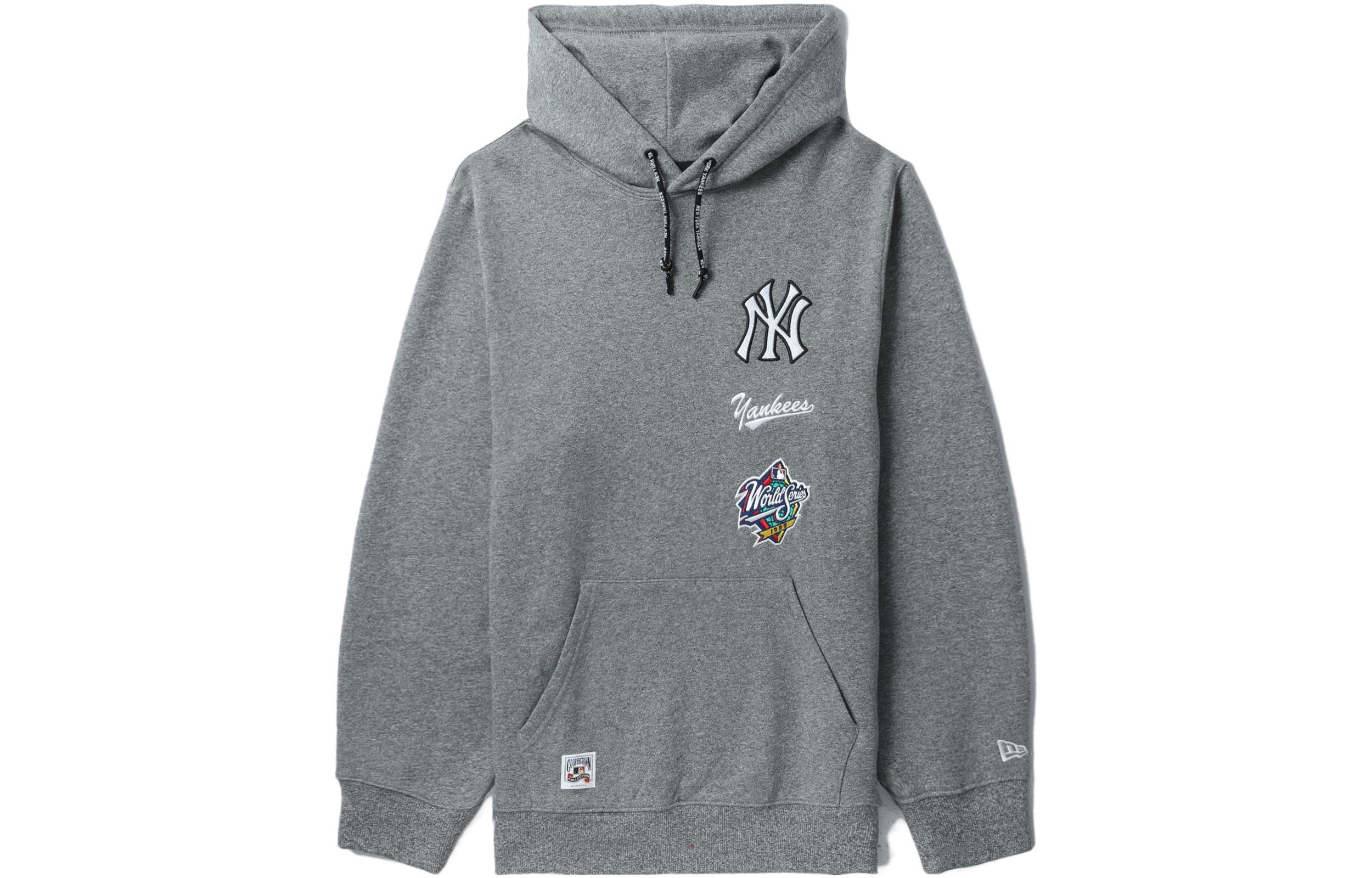 New Era FW22 MLB Yankees Logo Print Hoodie Unisex Grey NERSWM30104XJCC2