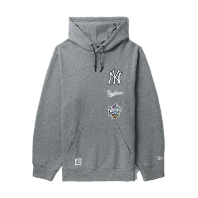 New Era FW22 MLB Yankees Logo Print Hoodie Unisex Grey NERSWM30104XJCC2