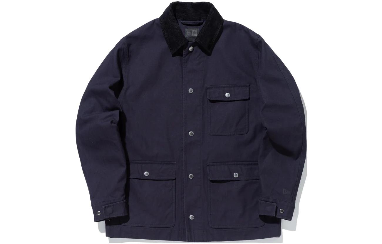 New Era FW22 Navy Blue Multi-Pocket Collared Button-Up Jacket Unisex 13357266