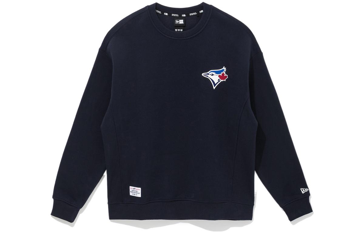 New Era FW22 Navy Blue Unisex Long Sleeve Sweatshirt with Chest Logo Print 13355185