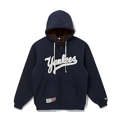 New Era FW22 Navy Blue Zip-Up Sweatshirt with Letter Print Unisex 13338678