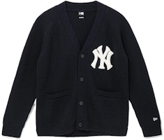 New Era FW22 Navy V-Neck Button-Up Logo Print Sweater Unisex Casual Wear 13338685-NVY New Era FW22 Navy V-Neck Button-Up Logo Print Sweater Unisex Casual Wear 13338685-NVY