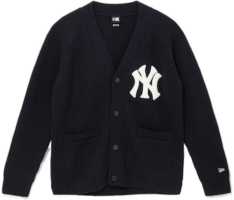 New Era FW22 Navy V-Neck Button-Up Logo Print Sweater Unisex Casual Wear 13338685-NVY Order New Era FW22 Navy V-Neck Button-Up Logo Print Sweater Unisex Casual Wear 13338685-NVY