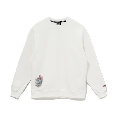 New Era FW22 Printed Crewneck Pullover Long Sleeve Sweatshirt White () 13338535