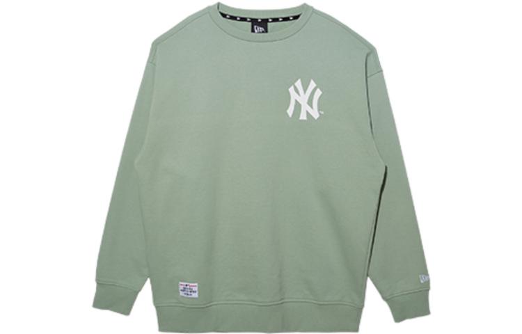 New Era FW22 Solid Letter Print Pullover Sweatshirt Unisex Light Green 13480570