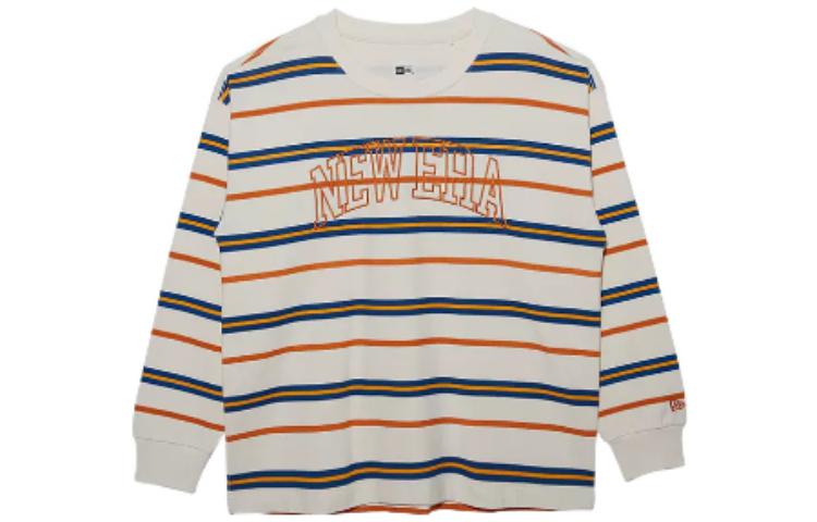 New Era FW22 Striped Embroidered Long Sleeve Unisex Sweatshirt White 13350929