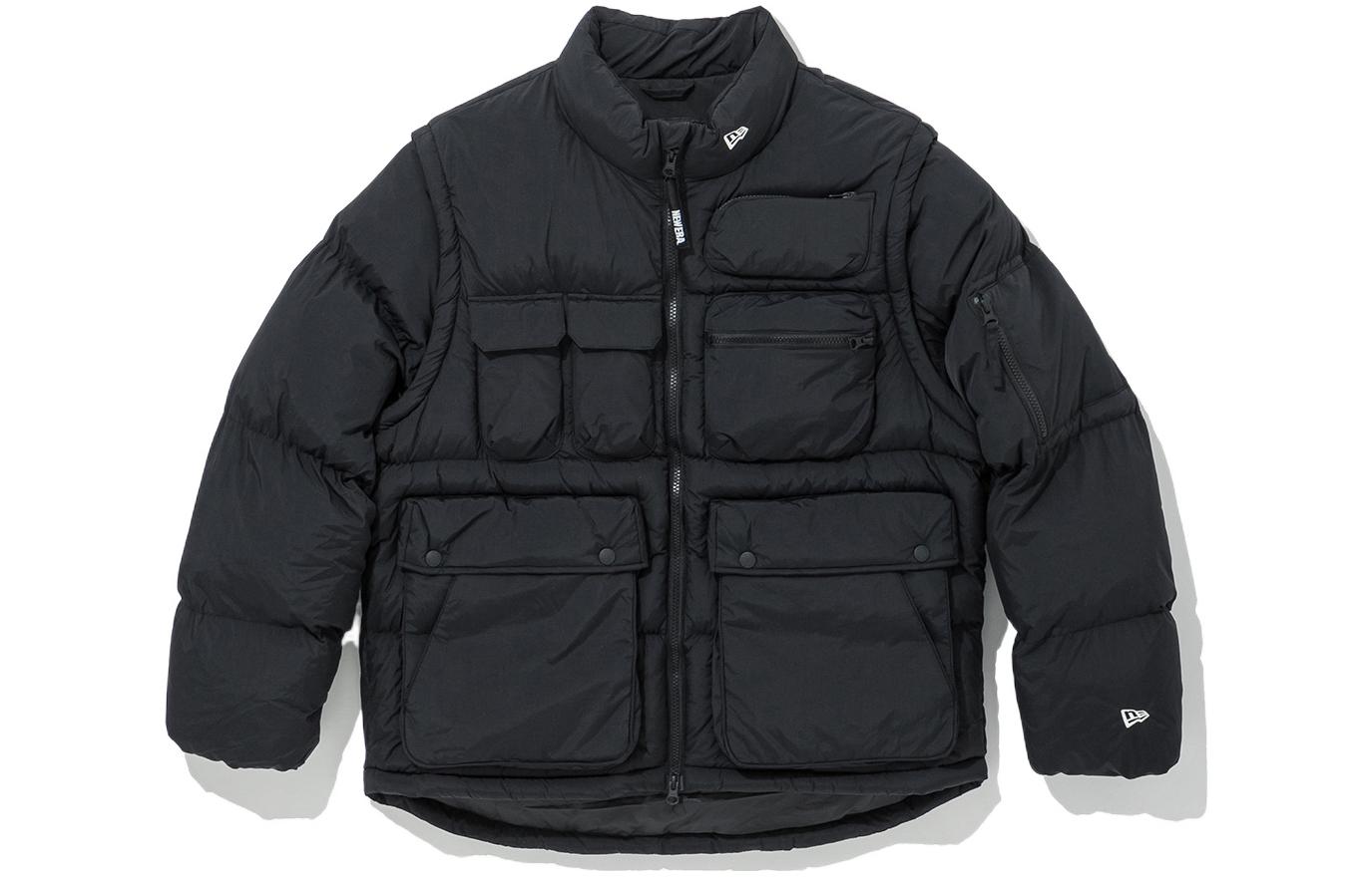 New Era FW22 Unisex Black Detachable Collar Jacket Long Sleeve 13338562