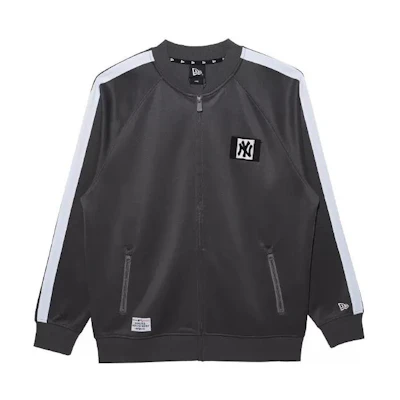 New Era FW22 MLB New York Yankees Gray Patchwork Zip-Up Jacket Mens 13350901