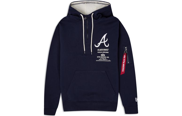 New Era FW23 Alphabet Pattern Hoodie Unisex Navy Blue 60333966