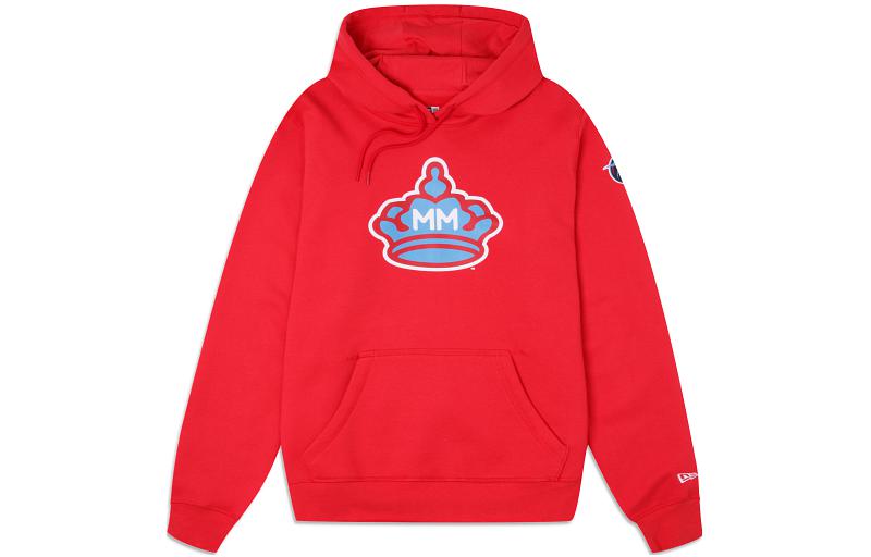 New Era FW23 Alphabet Print Red Hoodie Unisex 13078185