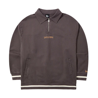New Era FW23 Ancient Civilization Half-Zip Letter Sweatshirt Black Unisex 14112228
