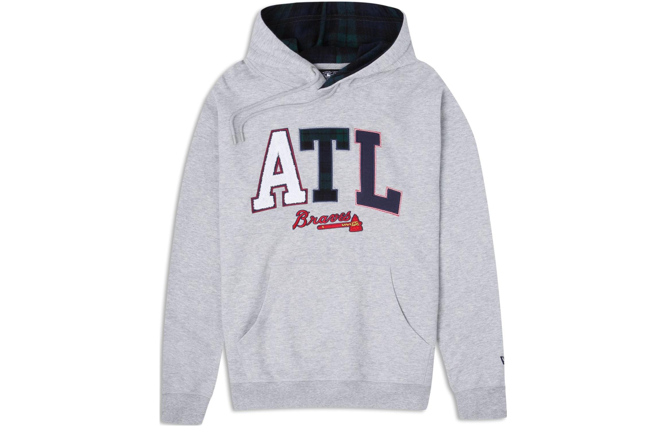New Era FW23 AtlAnta Braves Letter Graphic Hoodie Unisex - Gray 60430695
