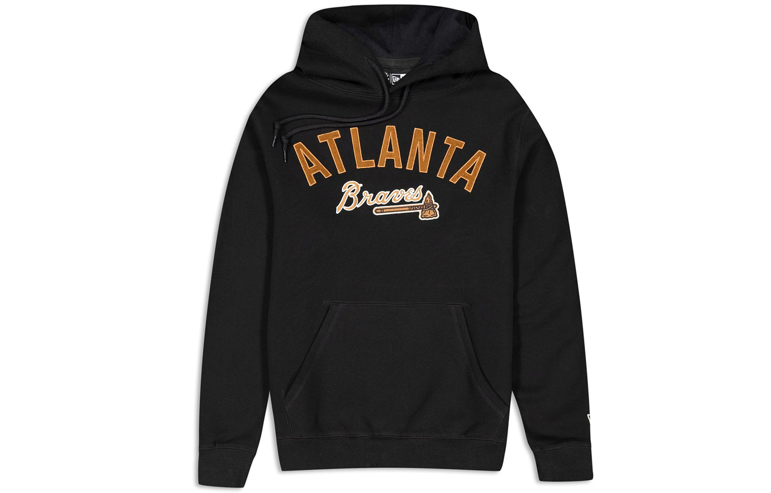 New Era FW23 AtlAnta Braves Letter Logo Hoodie Unisex Black 60487620