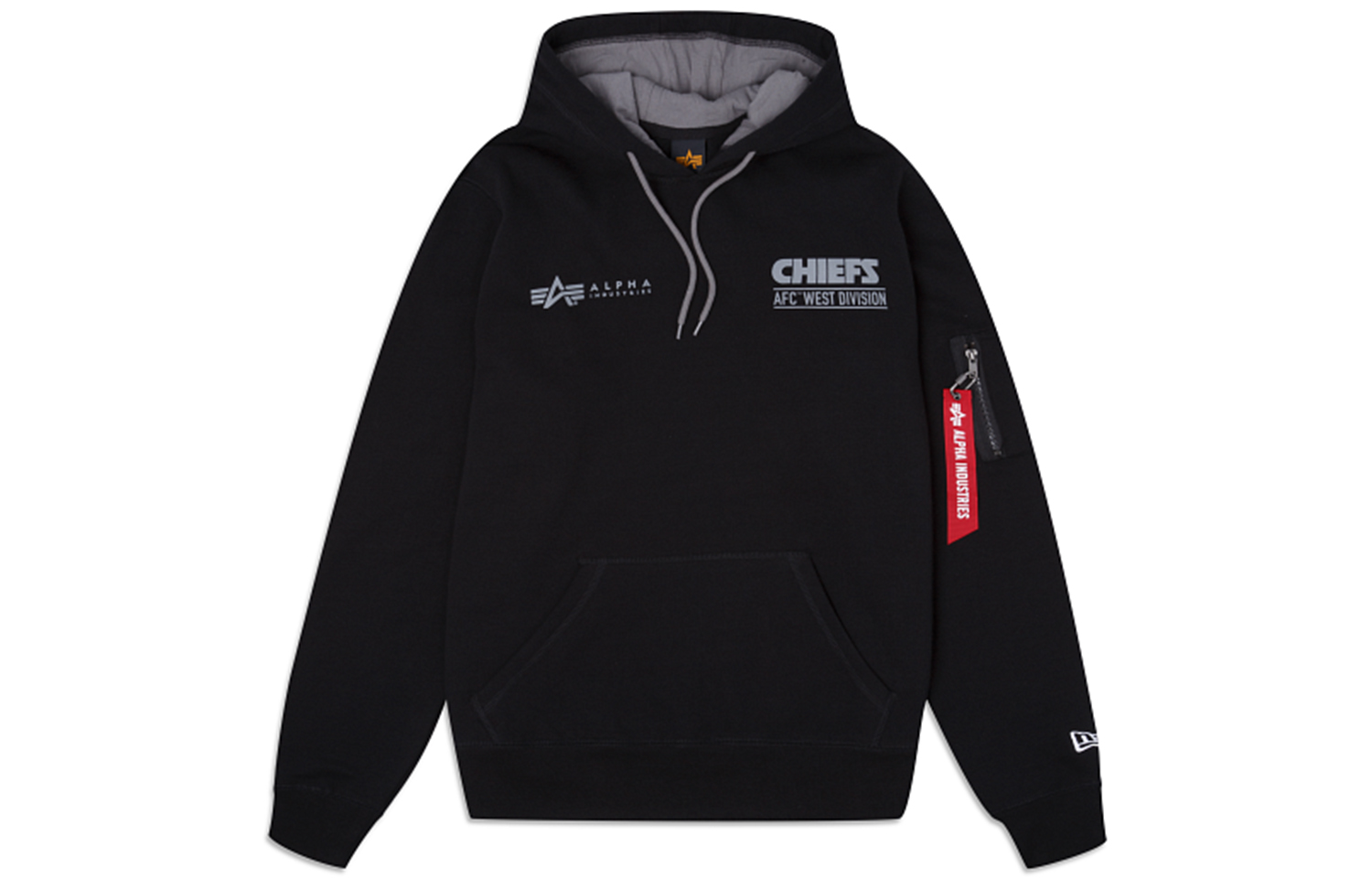 New Era FW23 Black Letter Print Drawstring Hoodie Unisex 13117768