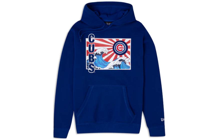 New Era FW23 Blue Letter Print Pullover Hoodie Unisex 60416577