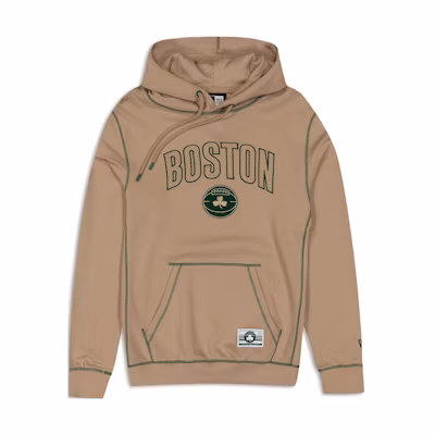New Era FW23 Boston Celtics Logo Letter Patchwork Hoodie Brown Unisex 60430782