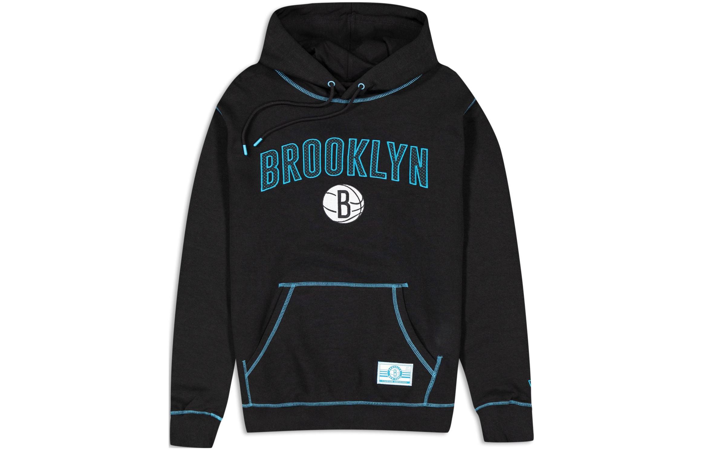 New Era FW23 Brooklyn Nets Letter Graphic Hoodie Unisex - Black 60429280