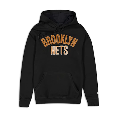 New Era FW23 Brooklyn Nets Letter Logo Hoodie Unisex Black 60487629