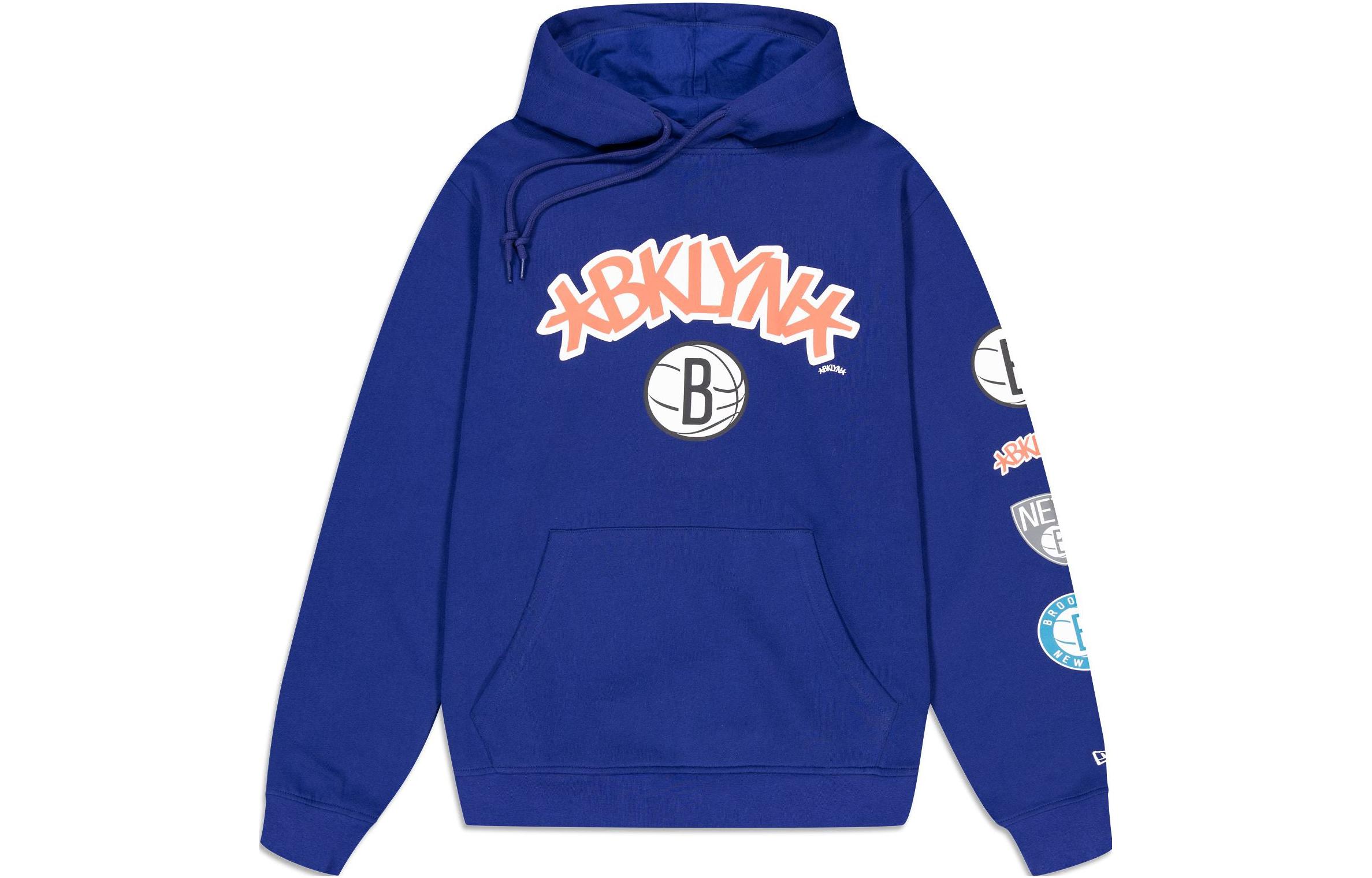 New Era FW23 Brooklyn Nets Letter Print Hoodie Blue Unisex 60429305