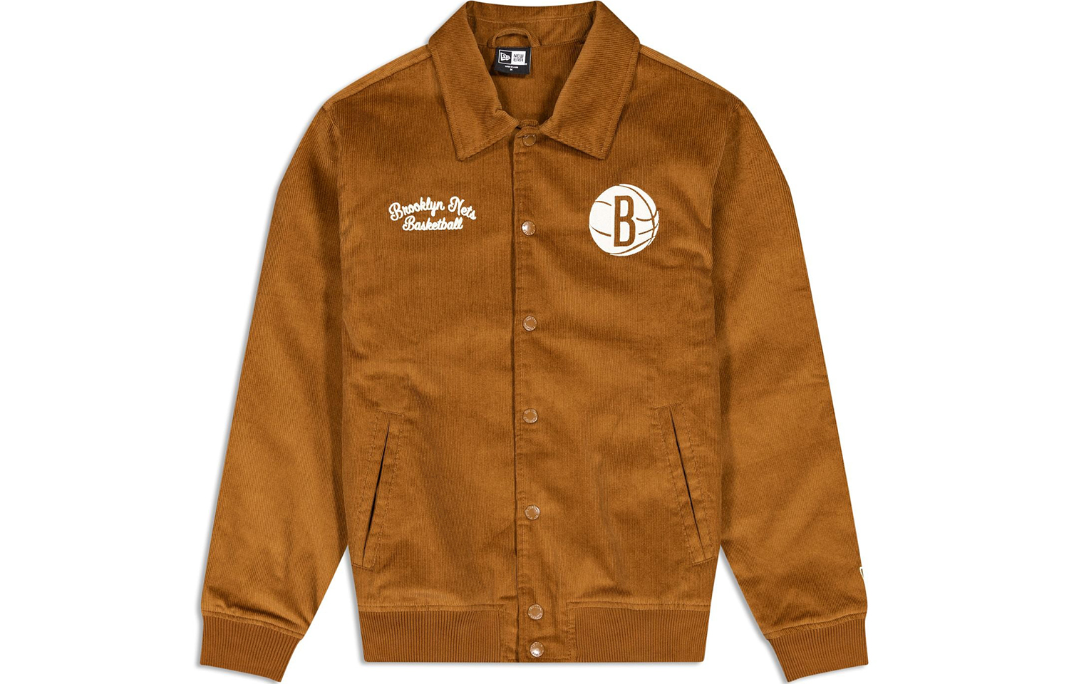 New Era FW23 Brooklyn Nets Letter Print Khaki Button-Up Jacket Unisex 60487633