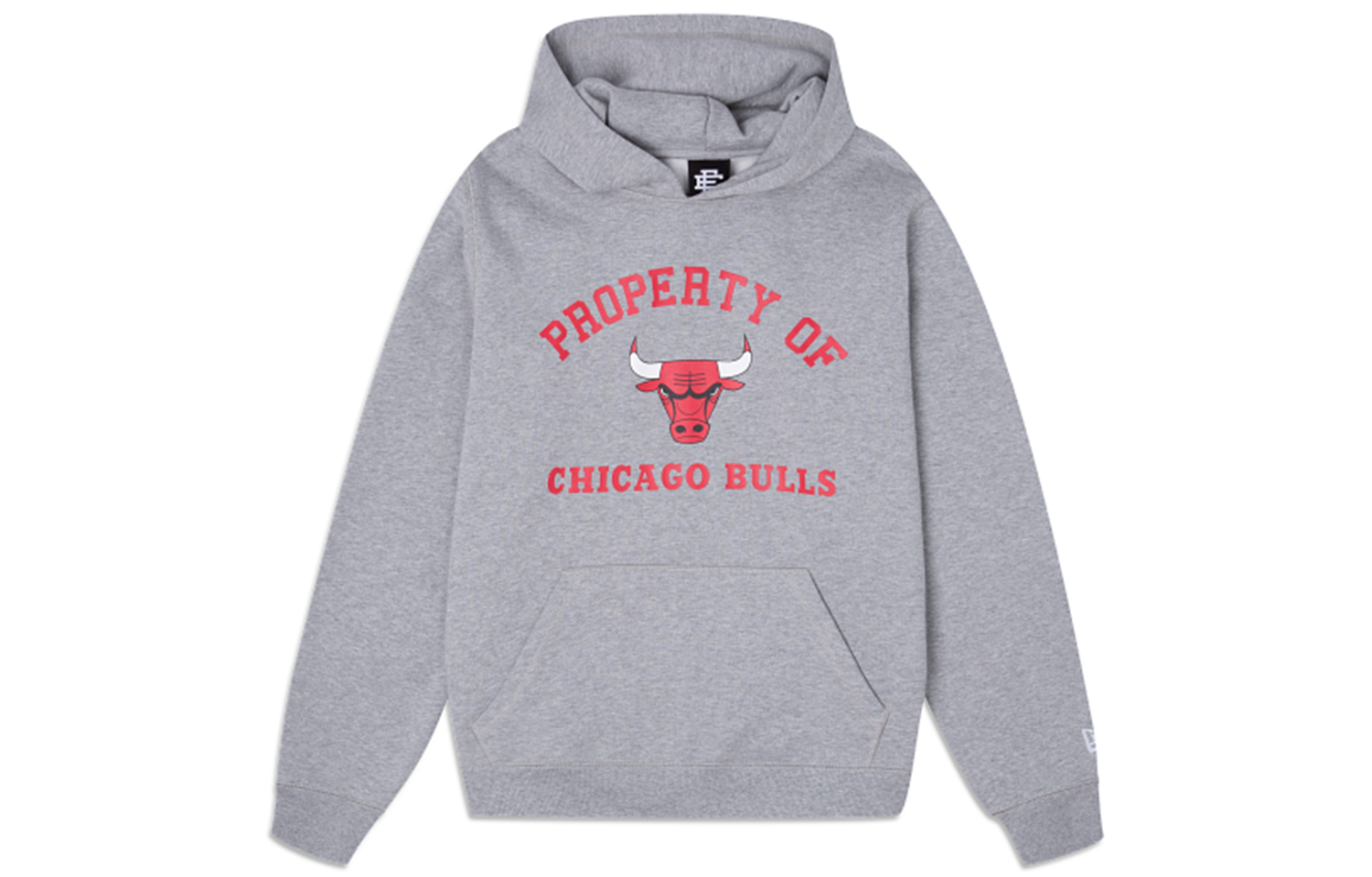 New Era FW23 Bull Letter Print Hoodie Unisex Gray 60349340