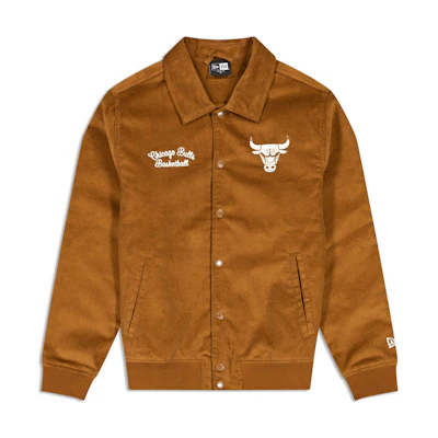 New Era FW23 Chicago Bulls Letter Print Khaki Button-Up Jacket Unisex 60487634