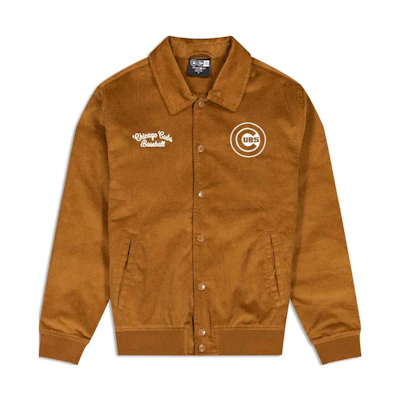 New Era FW23 Chicago Cubs Letter Print Button-Up Jacket Khaki Unisex 60487640