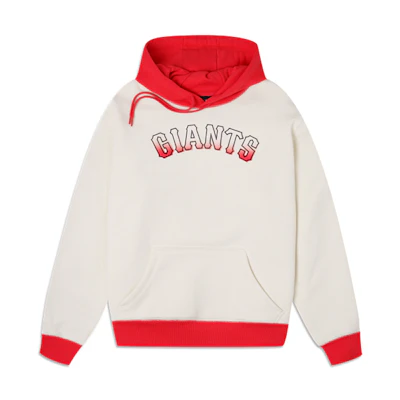 New Era FW23 Colorblock Letter Print Hoodie Unisex Red Long Sleeve 60335872