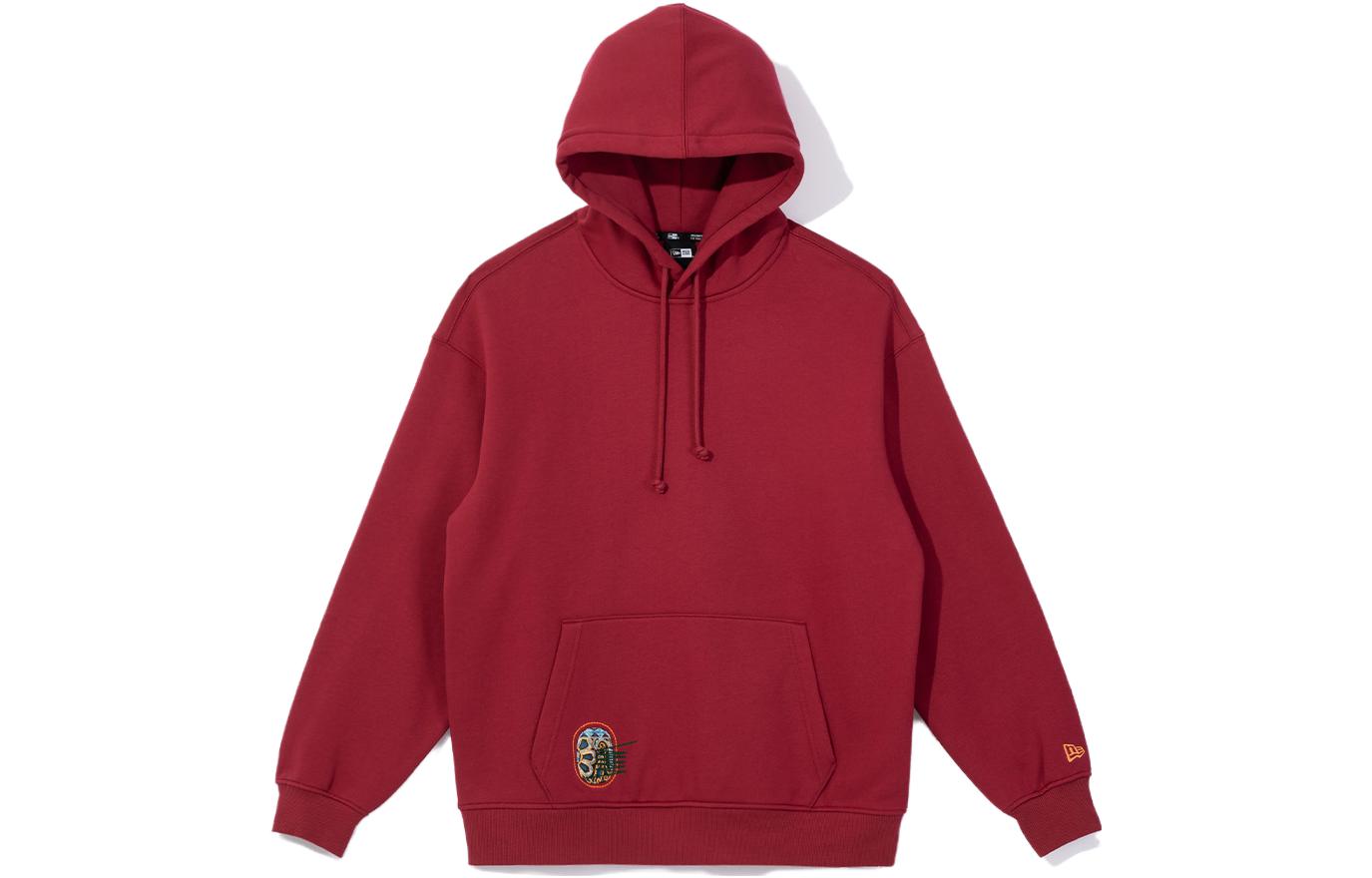 New Era FW23 Embroidered Pullover Sweatshirt Unisex Red 13944719