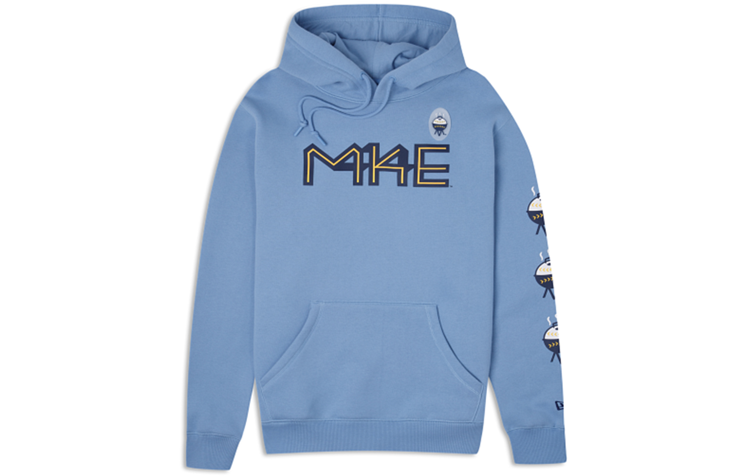 New Era FW23 Graphic Letter Print Hoodie Unisex Light Blue 60357288