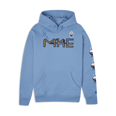 New Era FW23 Graphic Letter Print Hoodie Unisex Light Blue 60357288