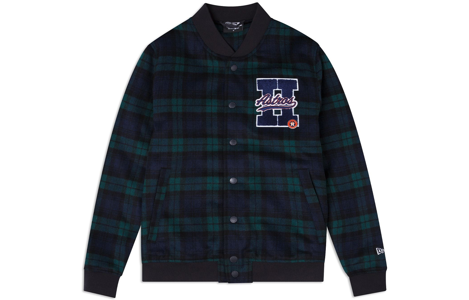 New Era FW23 Houston Astros Plaid Collar Long Sleeve Jacket Unisex Green 60430722